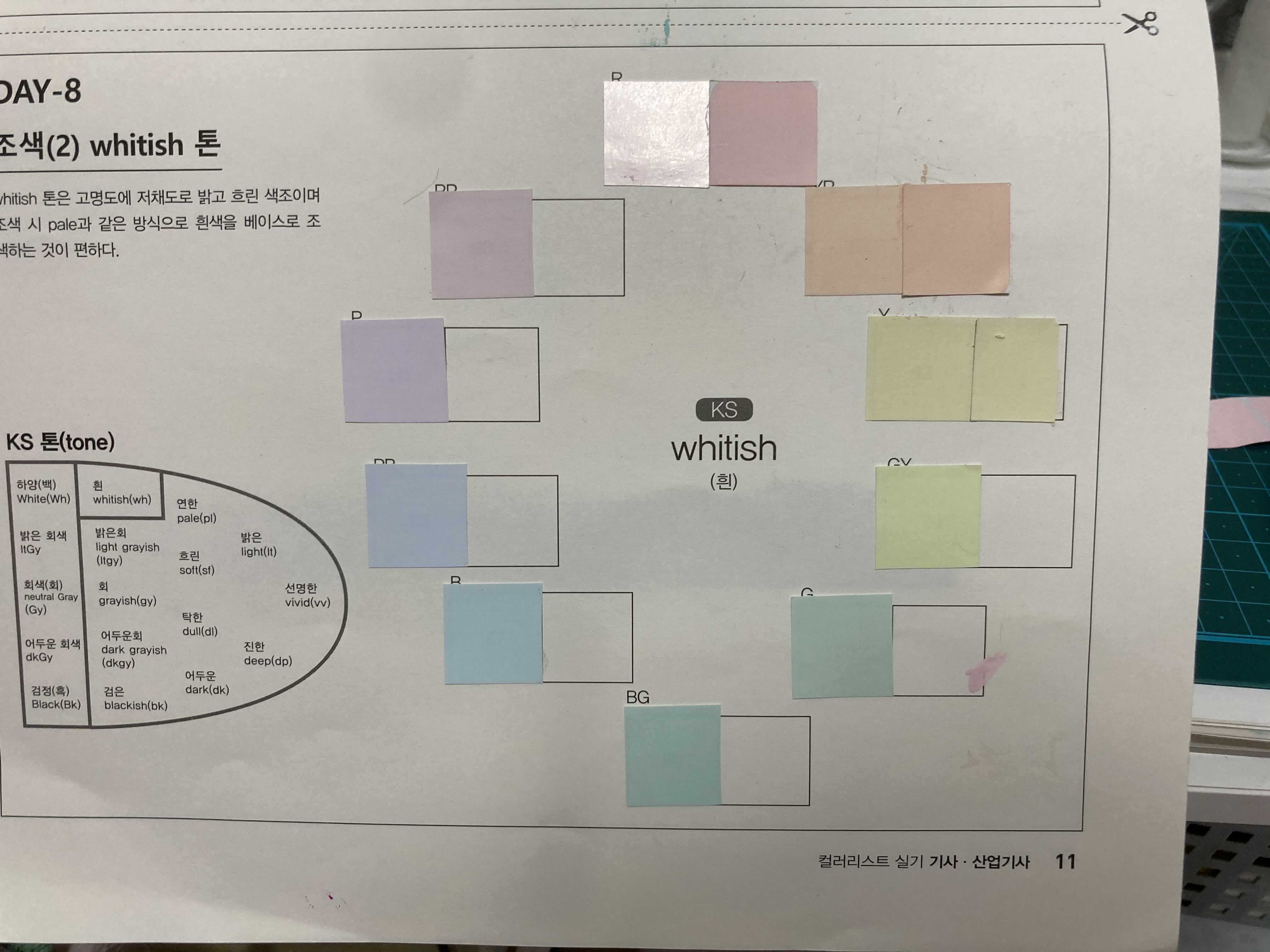  컬리리스트 조색 Whitish톤