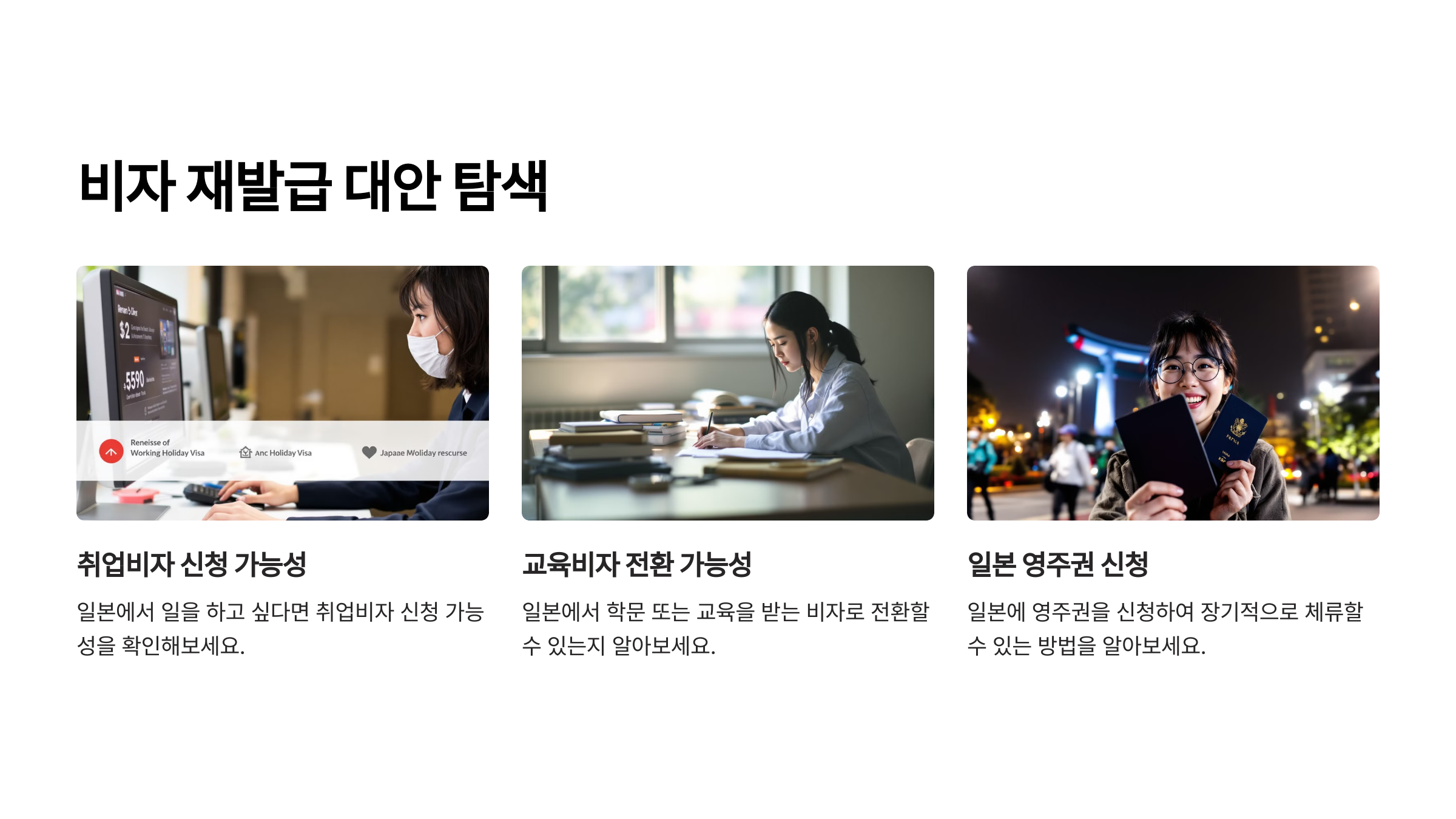 일본 워킹홀리데이 비자 재발급 대안 탐색