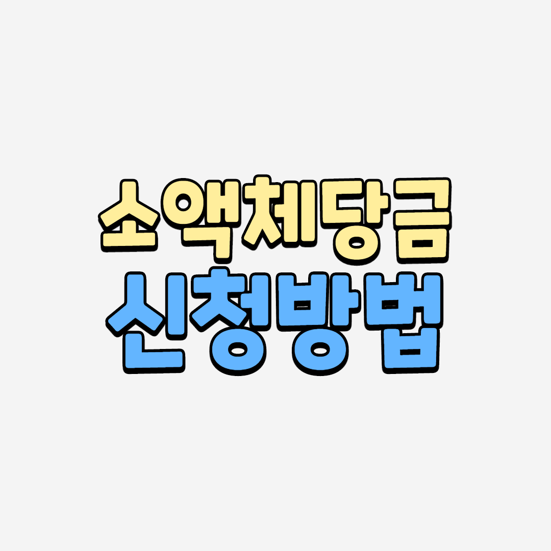  소액체당금 신청방법 지급기한