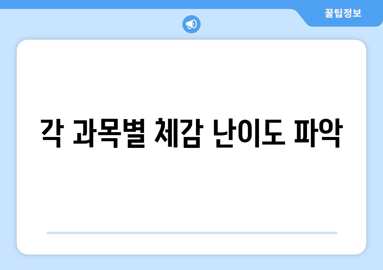 각 과목별 체감 난이도 파악