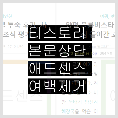  티스토리 본문 상단 Adsense 반응형 광고 플러그인 margin 여백 없애기