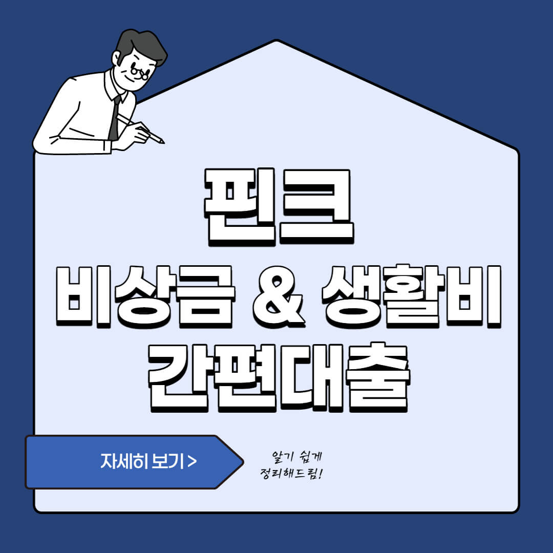  핀크 비상금&생활비대출  신청 방법 및 부결사례