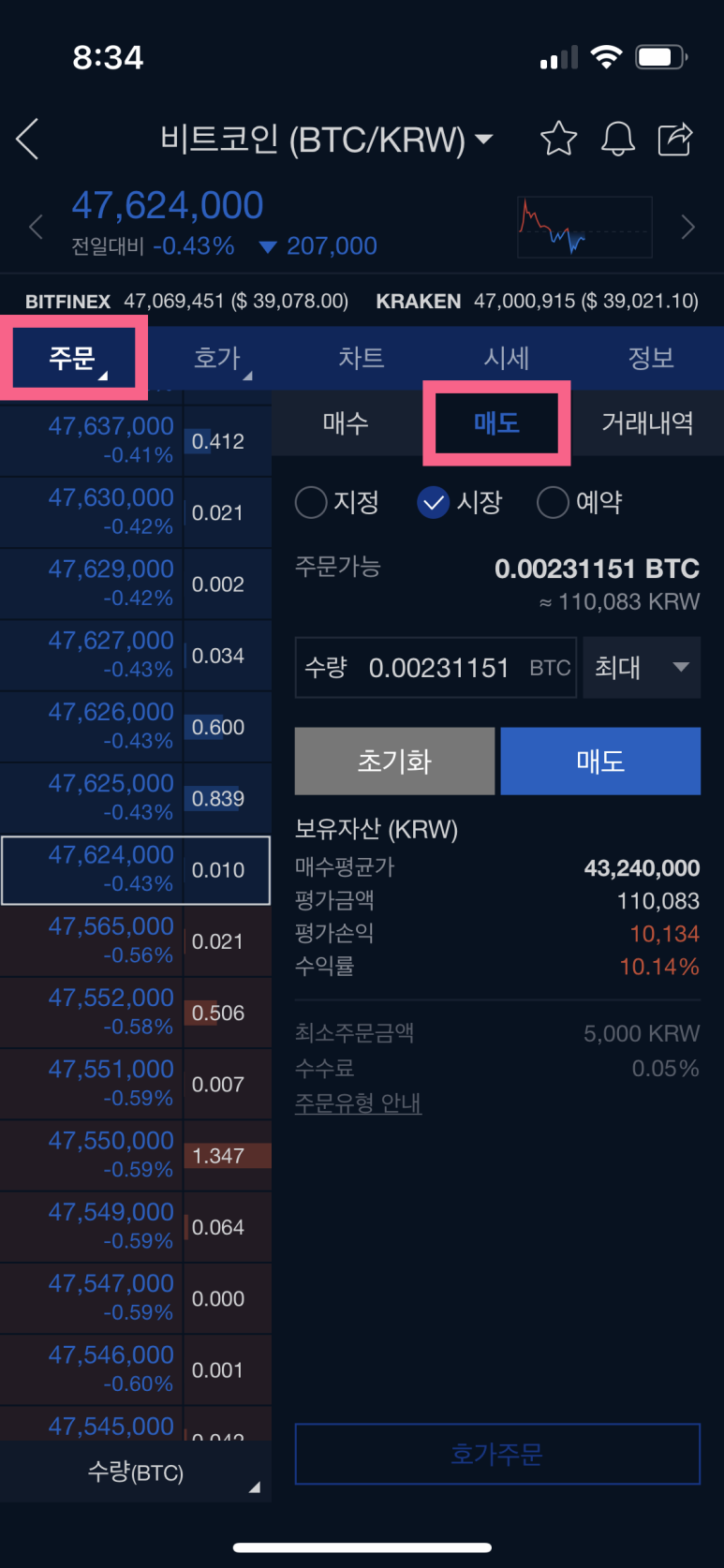 업비트 매수 및 매도, 거래소
