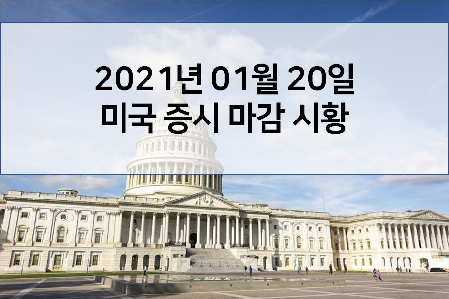  1월 20일 미국 증시 마감 시황(해외이슈 - 바이든 첫 행정명령 서명, 알리바바 마윈 등장, 화이자 변이바이러스에도 효과적)
