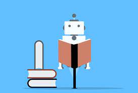 책을 읽고 있는 로봇