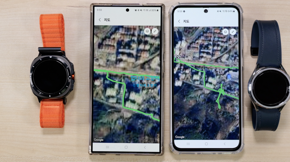 갤럭시워치 울트라와 갤럭시워치6 클래식 GPS 비교