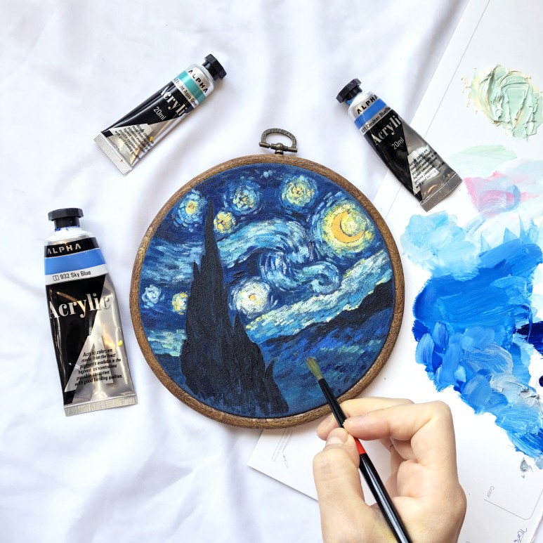 아몬드나무 별이 빛나는 밤 해바라기 인테리어 프레임 잠실 취미미술 아트 블라썸 고흐 아크릴 명화 원데이 클래스 11