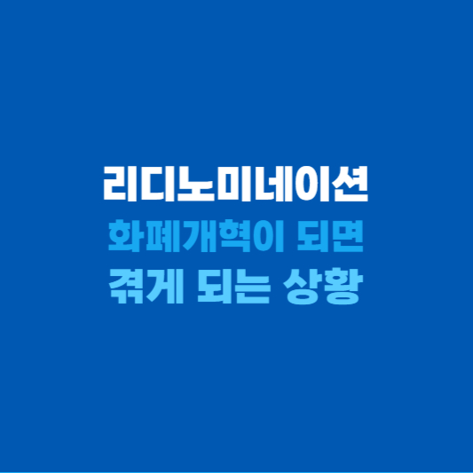 리디노미네이션-화폐개혁이 되면 겪게 되는 상황