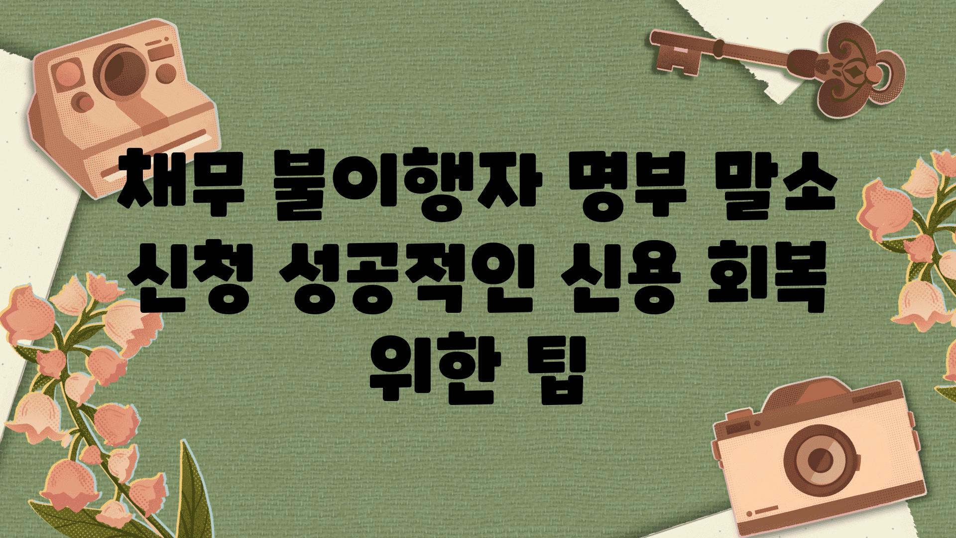 채무 불이행자 명부 말소 신청 성공적인 신용 회복 위한 팁