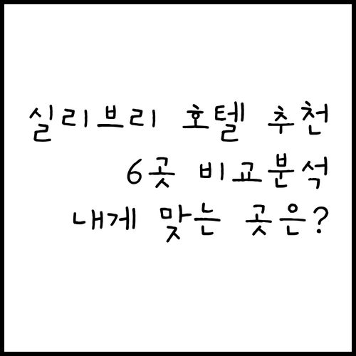 실리브리 호텔 추천 6곳 장단점 비교