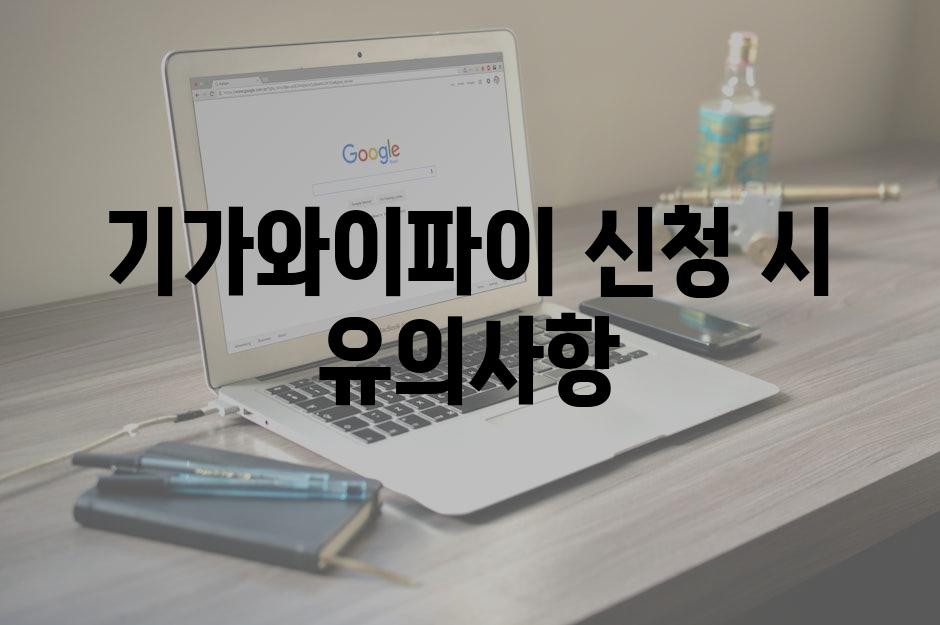 기가와이파이 신청 시 유의사항