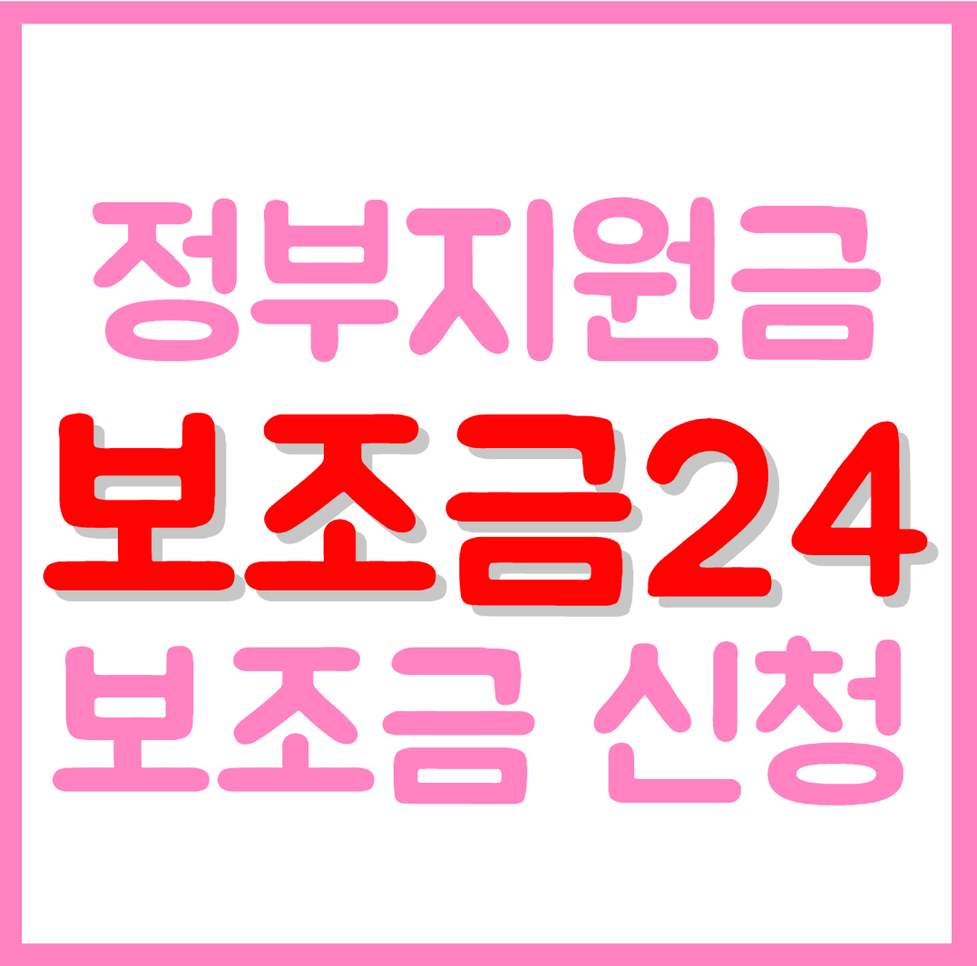 정부지원금 보조금24 신청 방법