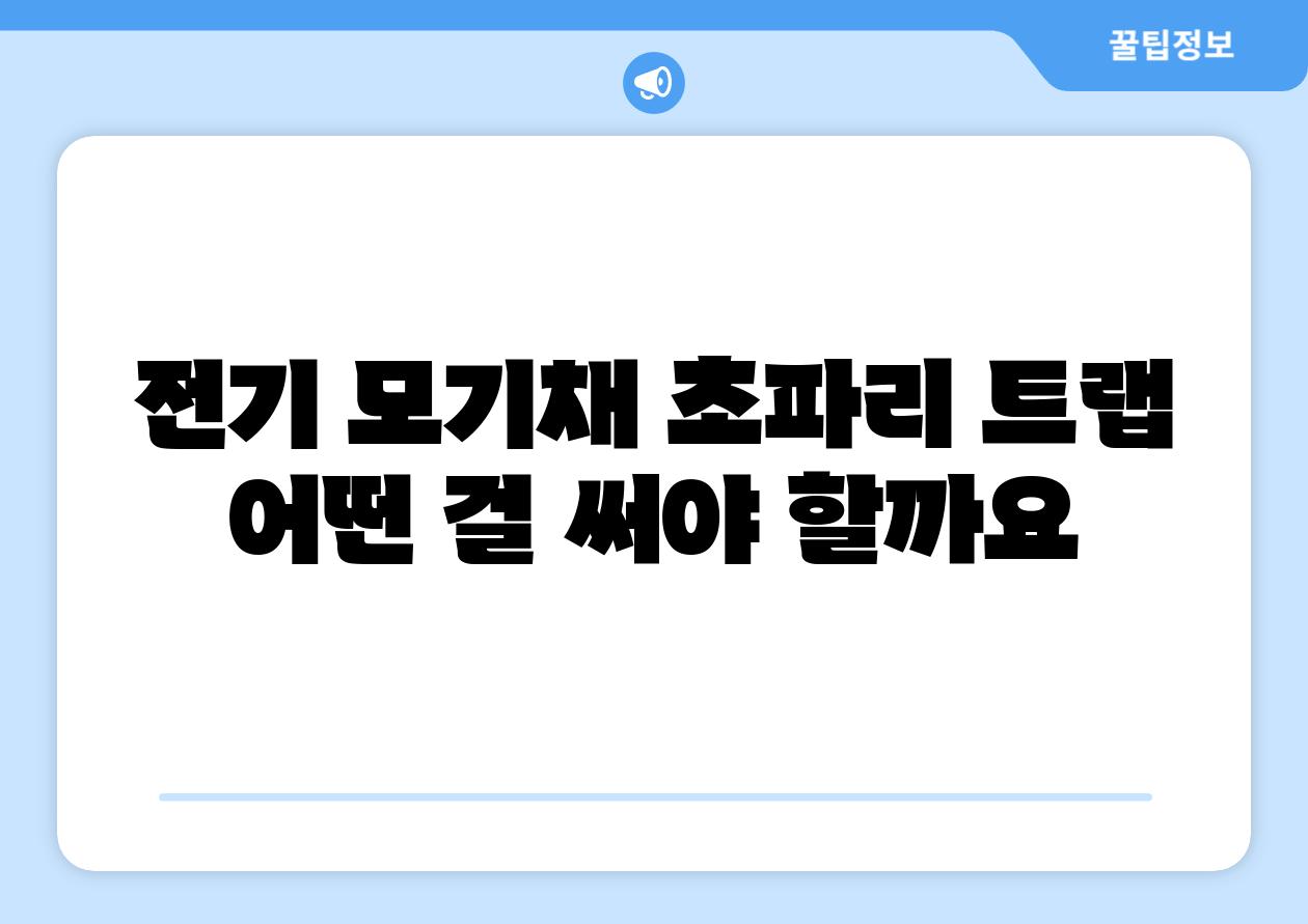 전기 모기채 초파리 트랩 어떤 걸 써야 할까요