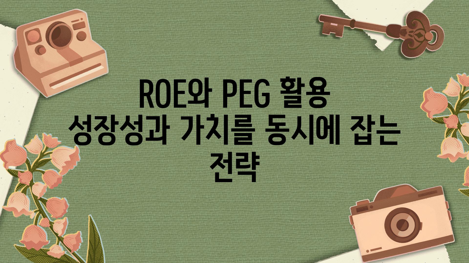 ROE와 PEG 활용  성장성과 가치를 동시에 잡는 전략