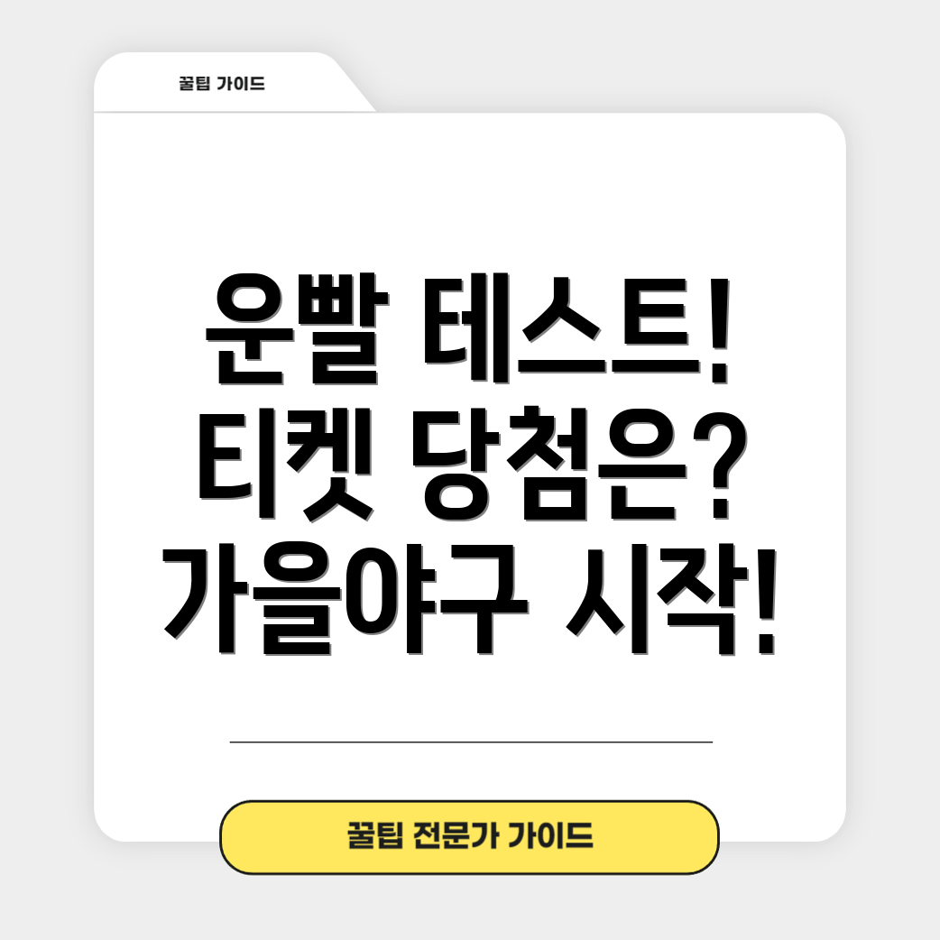 가을야구 티켓