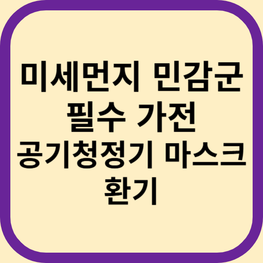 미세먼지 민감군 필수 가전 공기청정기 마스크 환기
