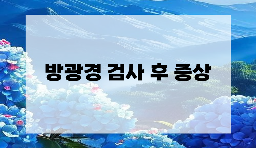 방광경 검사 후 증상