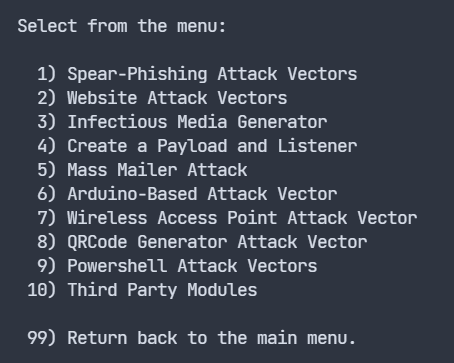 kali setoolkit์ ์ด์ฉํ ํผ์ฑ ์ฌ์ดํธ ๋ง๋ค๊ธฐ kali setoolkit์ ์ด์ฉํ ํผ์ฑ ์ฌ์ดํธ ๋ง๋ค๊ธฐ