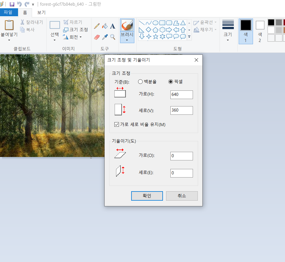 그림판 크기조절