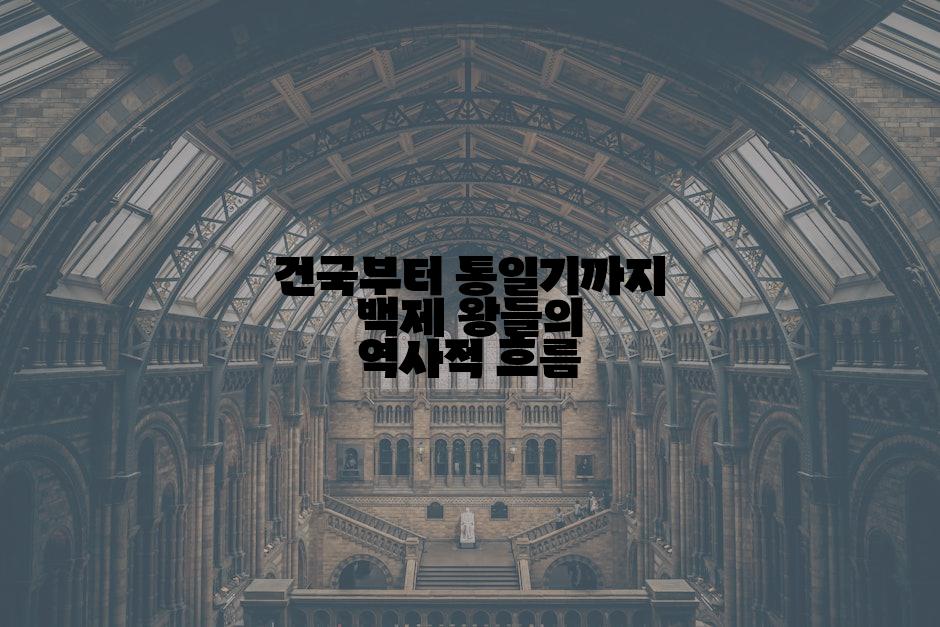 건국부터 통일기까지 백제 왕들의 역사적 흐름