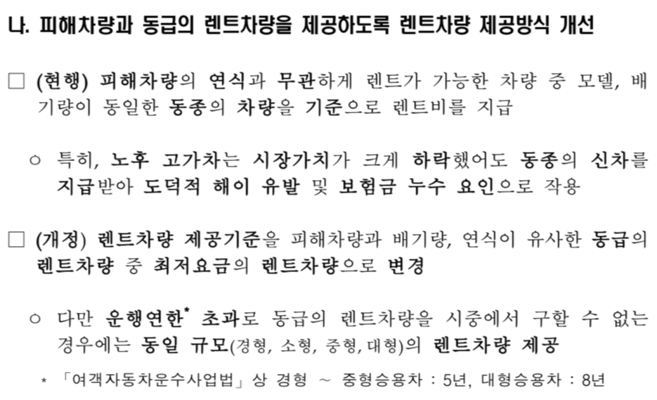 (약관 첨부) 수입차 교통사고 교통비 처리 후기