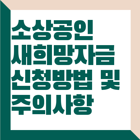 소상공인 새희망자금