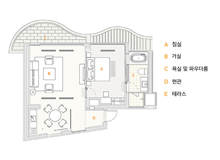 남해아난티CC 객실 펜트하우스C 도면