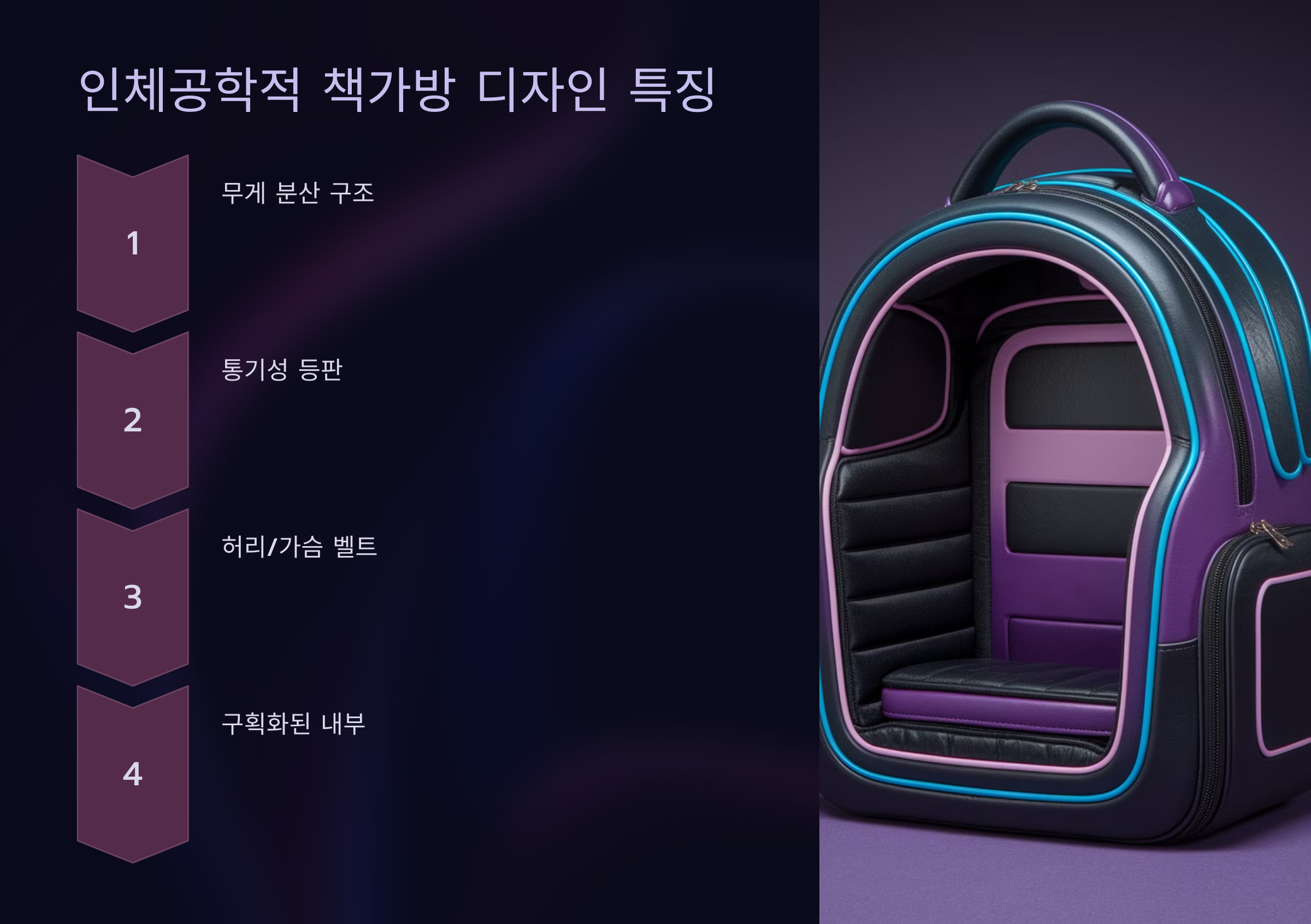 인체공학적 책가방 디자인 특징