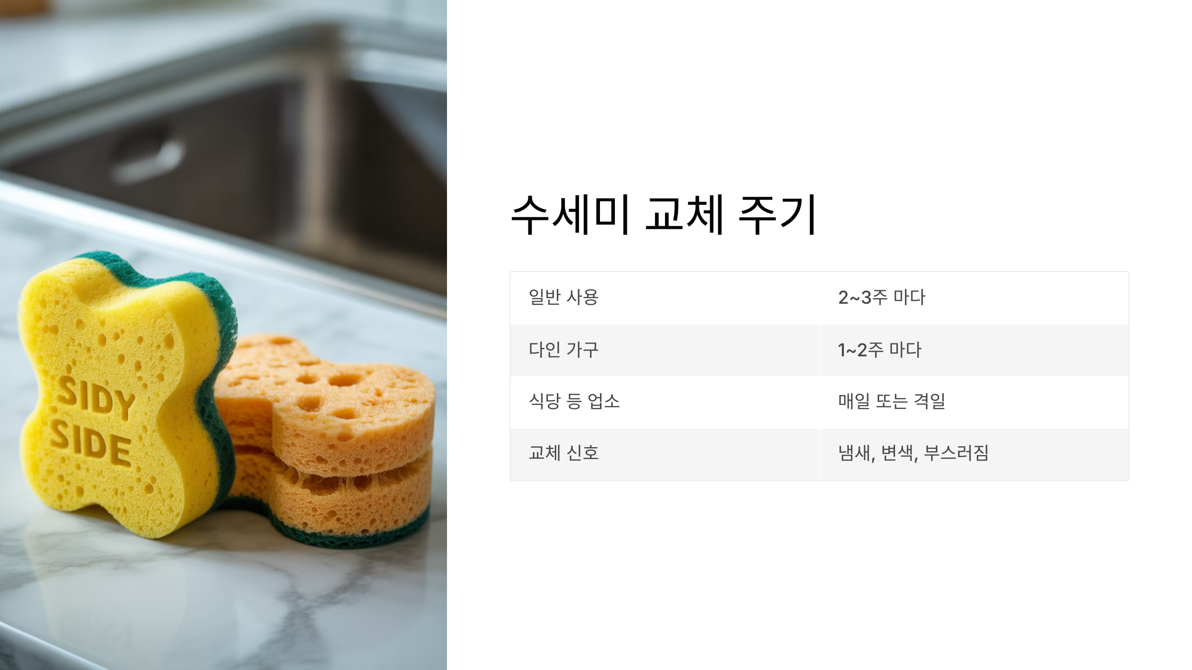 🔁 수세미 교체 주기