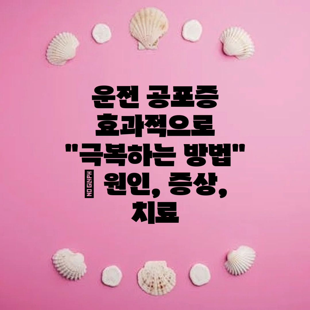 운전 공포증 효과적으로 극복하는 방법  원인, 증상, 