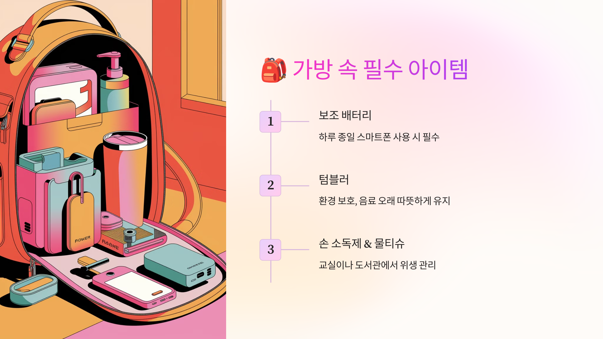 🎒 가방 속 필수 아이템