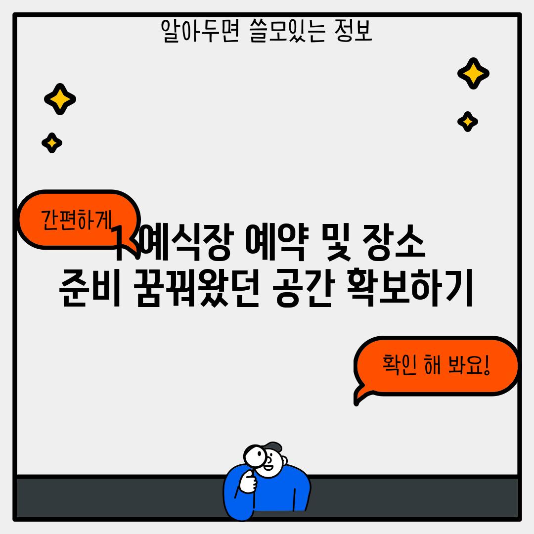 1. 예식장 예약 및 장소 준비: 꿈꿔왔던 공간 확보하기