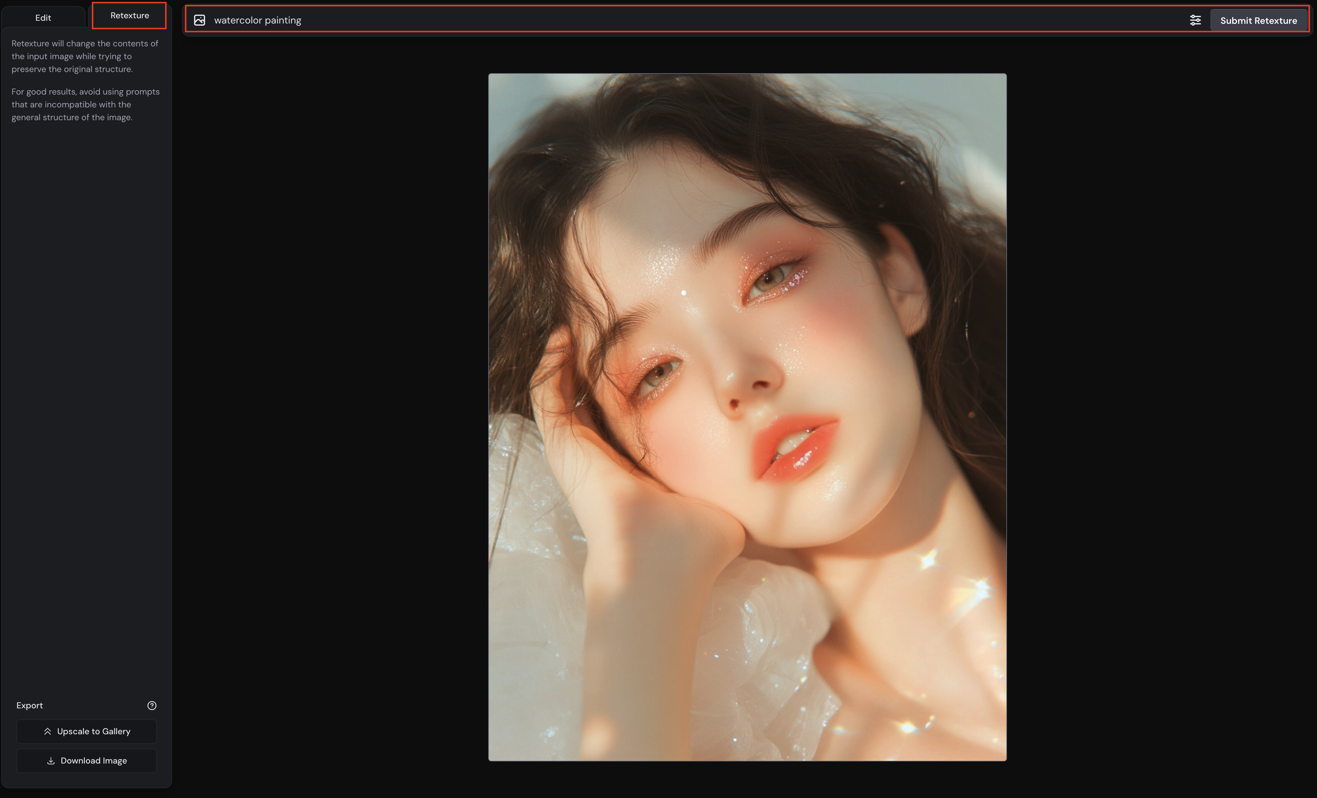 미드저니 Retexture 기능 사용
