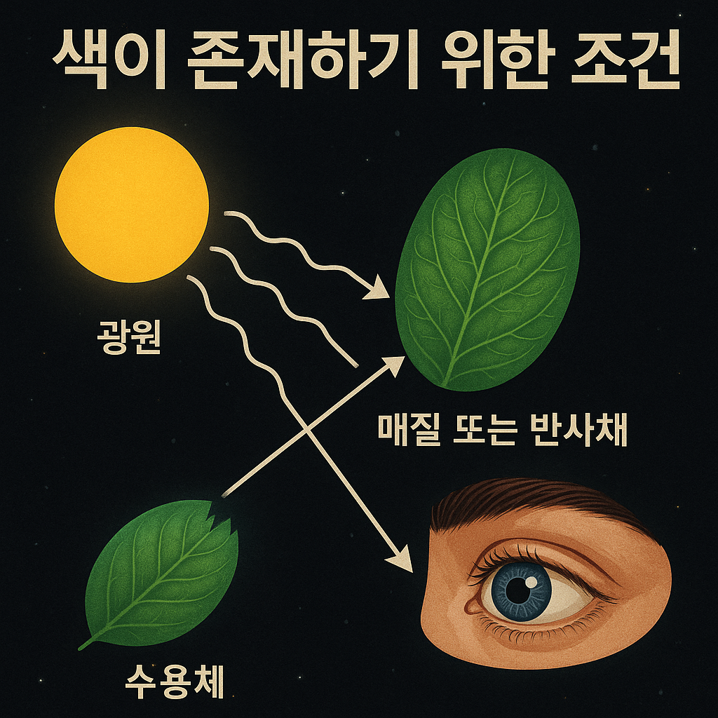색이 존재하기 위한 조건 – 광원, 매질, 수용체