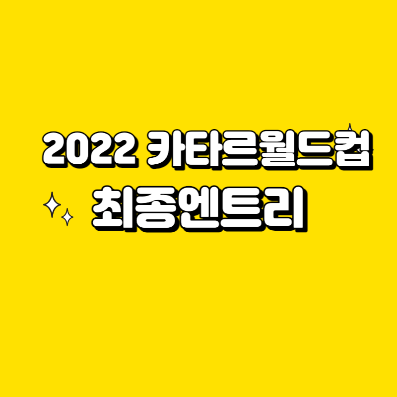  2022 카타르월드컵 최종엔트리 발표 이강인 손흥민 합류