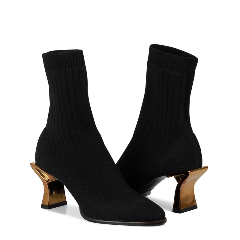 차이나클래스 네이비 퍼플 출근길 패션슈즈 인스타 스판 발목부츠 레큰스판 9