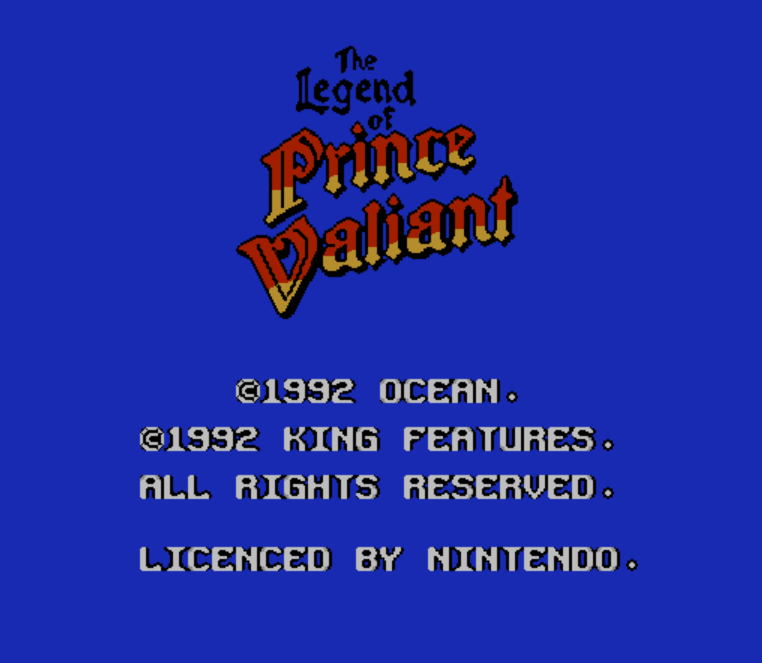  NES ROMS - The Legend of Prince Valiant (EUROPE / 유럽판 롬파일 다운로드)