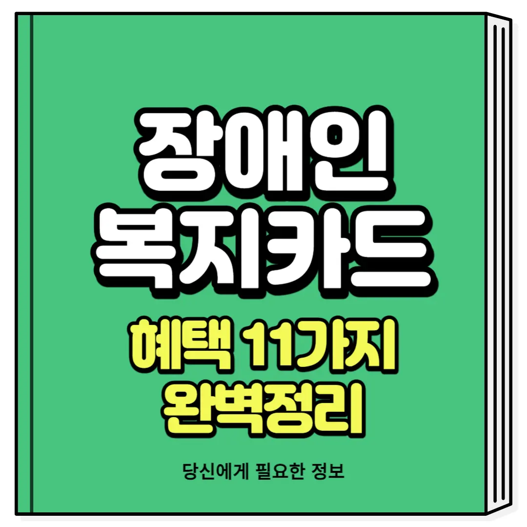 장애인 복지카드 혜택