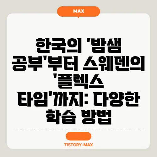 한국의 '밤샘 공부'부터 스웨덴의 '플렉스 타임'까지: 다양한 학습 방법