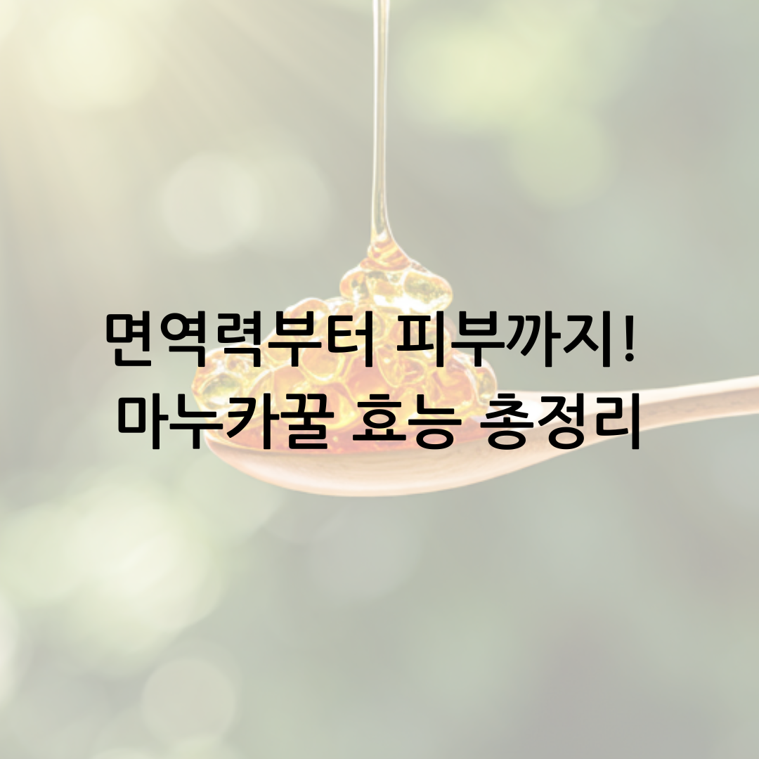 면역력부터 피부까지! 마누카꿀 효능 총정리