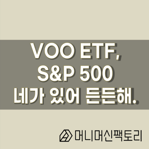  VOO ETF, S&P500 네가 있어 든든해. 투자처 더이상 고민하지말자!