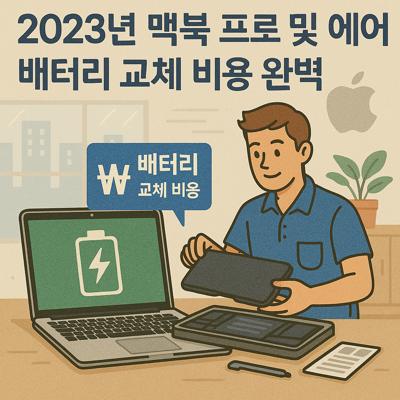 2023년 맥북 프로 및 에어 배터리 교체 비용 완벽 안내