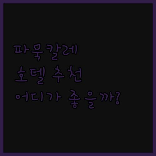 파묵칼레 호텔 어디가 좋을까? 아스파