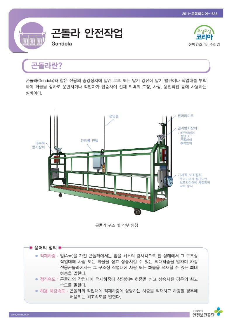  [건설공사 안전비법]_곤돌라 사용작업 안전교육 자료