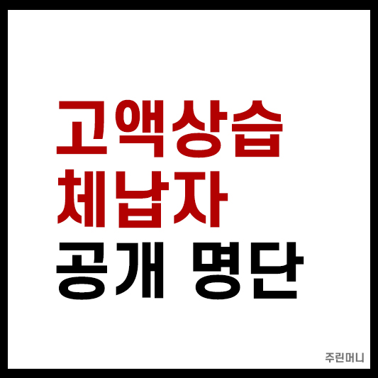 고액상습체납자 공개명단