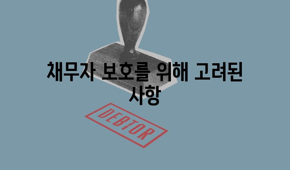 채무자 보호를 위해 고려된 사항