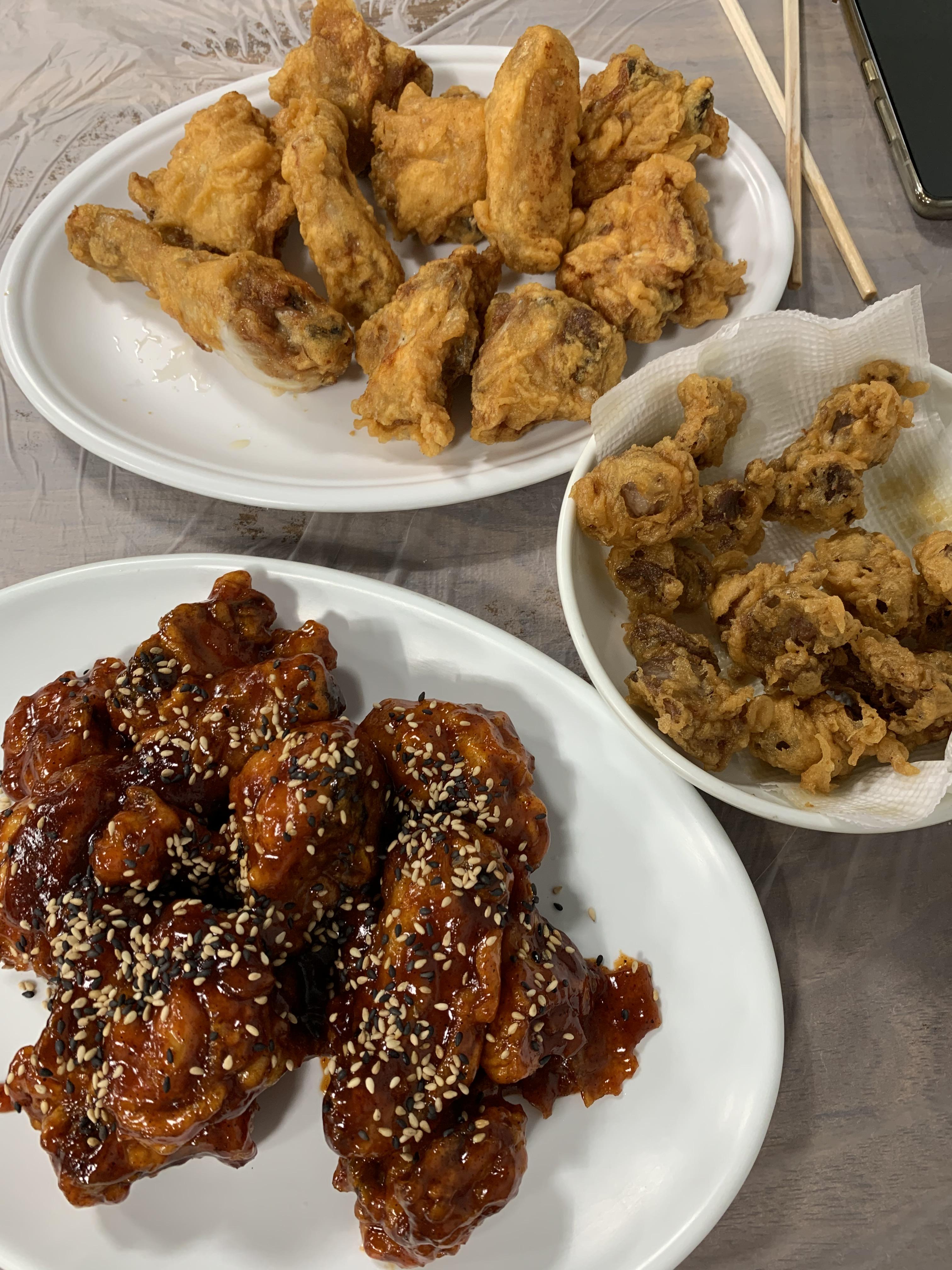  부산 사상구 덕포시장 김해통닭 양념반 후라이드반 리뷰 