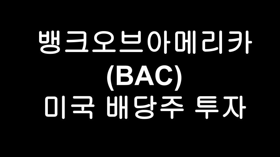  뱅크오브아메리카(BAC) 주가 & 배당금 - 미국 배당주 종목 공부하기