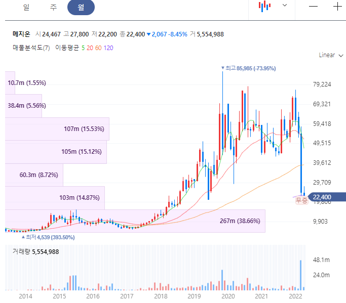 메지온 주가