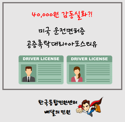  미국(현지) 운전면허증 공증촉탁대리와 아포스티유가 40,000원이라니! 실화입니까?